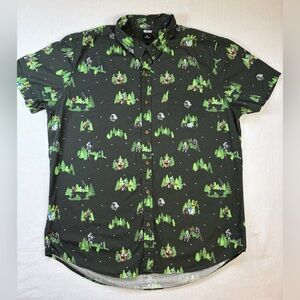 Star Wars Endor Allover Print Men’s Short Sleeve Button Up - Size 2XL